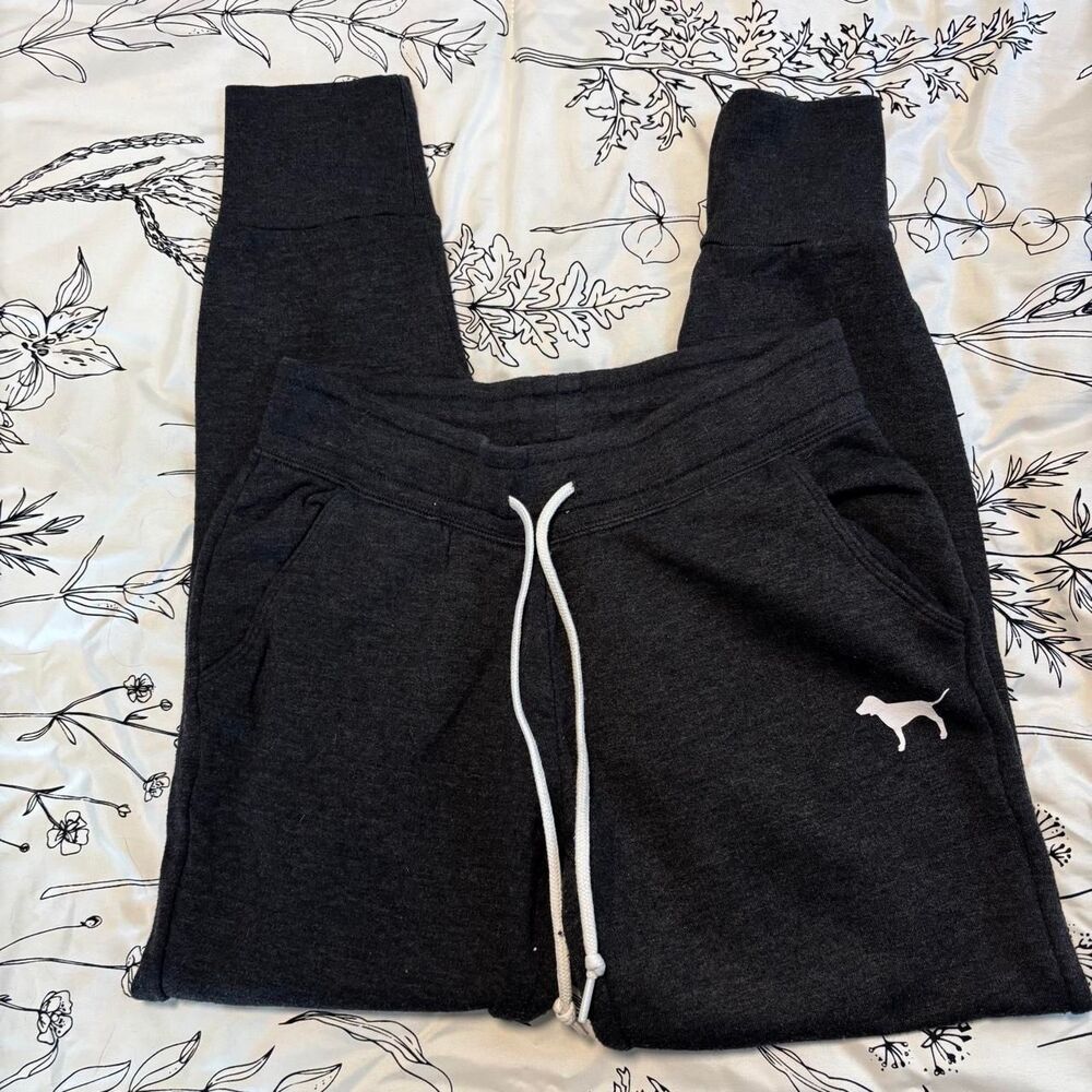 Victoria-s-secret Women's Grey and Black Joggers-tracksuits